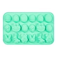 thumbnail image 1 of HHGBAD Rabbit Chocolate Mold, 18 Cavity Silicone Baking Mold, Easter Bunny Cake and Cookie Pan, Reusable Treat Maker for Candy, Jello, Party Desserts, Green, 1 of 7