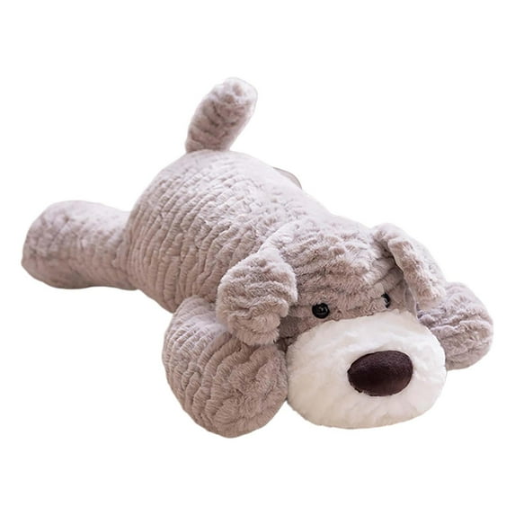 HHGBAD Realistic Lying Down Dog Plush Toy, Soft Adorable Cuddly Doll, Perfect for Cozy Cuddles and Home Decor, Measures 20 x 12 inches, Great Gift for Dog Lovers