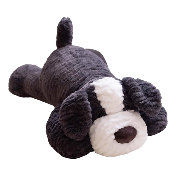 HHGBAD Realistic Lying Down Dog Plush Toy, Soft Adorable Cuddly Doll, Perfect for Cozy Cuddles and Home Decor, Measures 20 x 12 inches, Great Gift for Dog Lovers