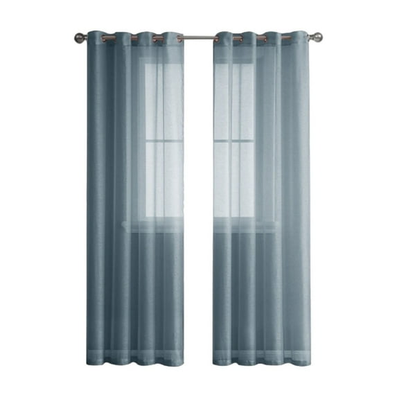HHGBAD Semi Sheer Curtains, Linen Drapes, Light Filtering Window Treatment, Vintage Style, Living Room Bedroom Decor, Easy Care, Versatile for Any Room, White