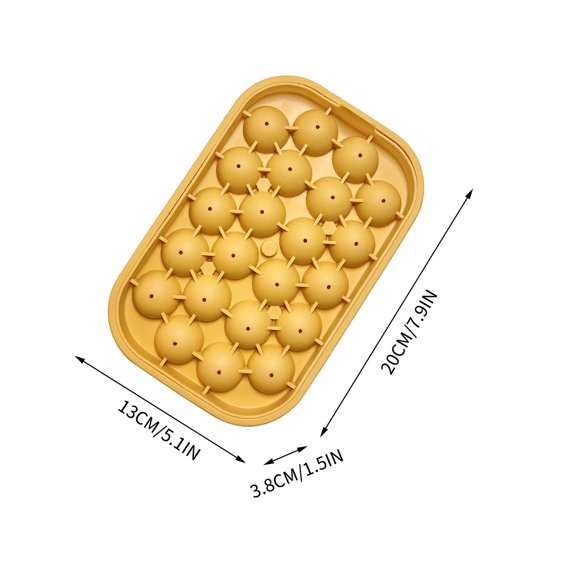 HHGBAD Silicone Ice Ball Maker, Create Perfectly Round Ice Balls, Ideal for Whiskey Cocktails and Coffee Drinks, Versatile for Desserts and Soaps, Great for Home Entertainers, Yellow