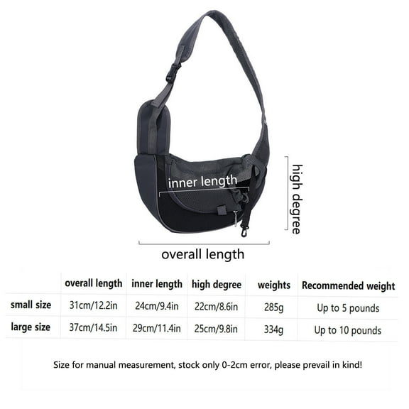 HHGBAD Small Pet Dog Sling Carrier, Breathable Mesh Bag, Adjustable Padded Strap, Comfortable Travel Sling for Dogs and Cats, Perfect for Outdoor Activities and Travel