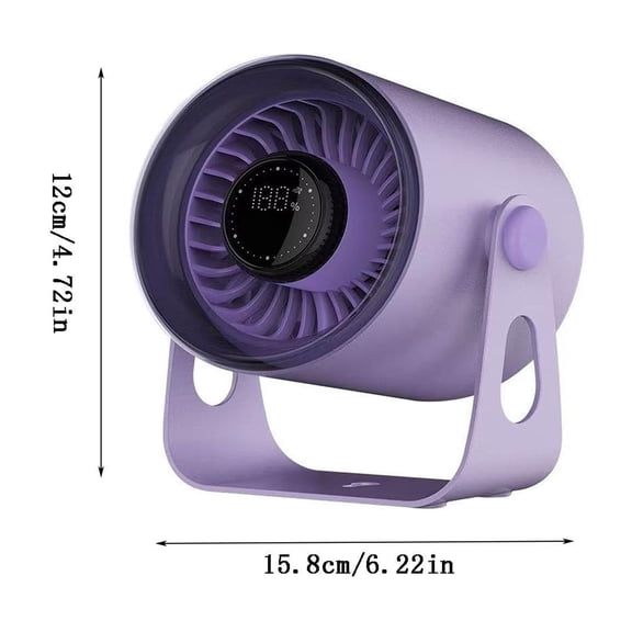 HHGBAD Smart Digital Display Cold Fan, Portable Wall-Mounted Fan, Adjustable Wind Speed & Quiet Operation, Ideal for Office, Bedroom, Kitchen, Perfect for Home & Work Spaces, Purple