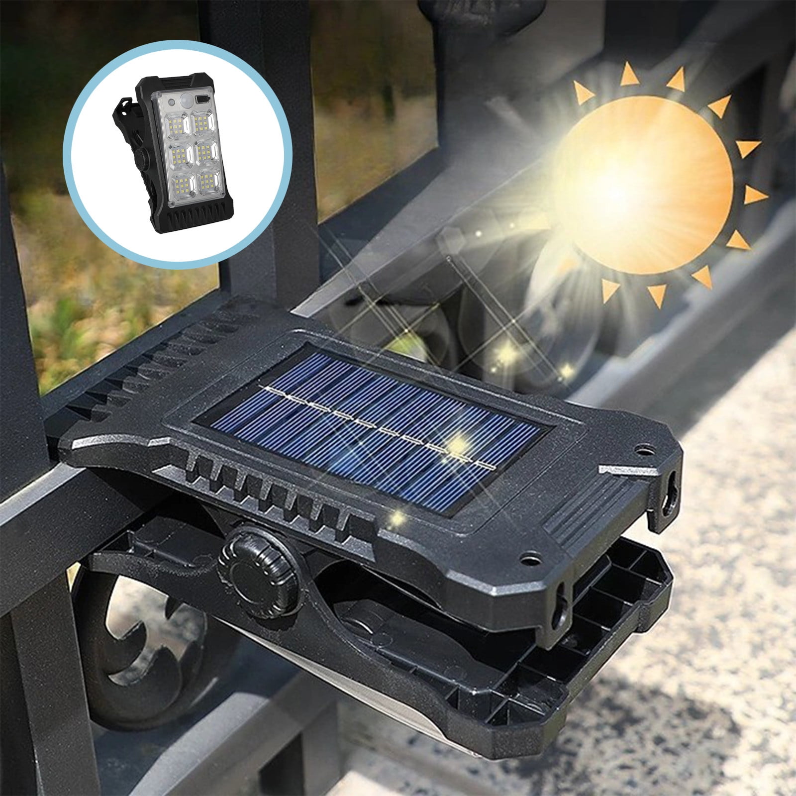 HHGBAD Solar Motion Sensor Lights Outdoor, 3 Modes IP65 Waterproof