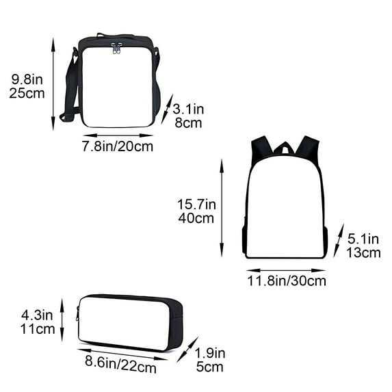 HHGBAD Stylish Backpack Set with Large Capacity, Comfortable Cushioned Back, Adjustable Straps, and Fun Butterfly Patterns - Includes Backpack, Meal Bag, and Pencil Case