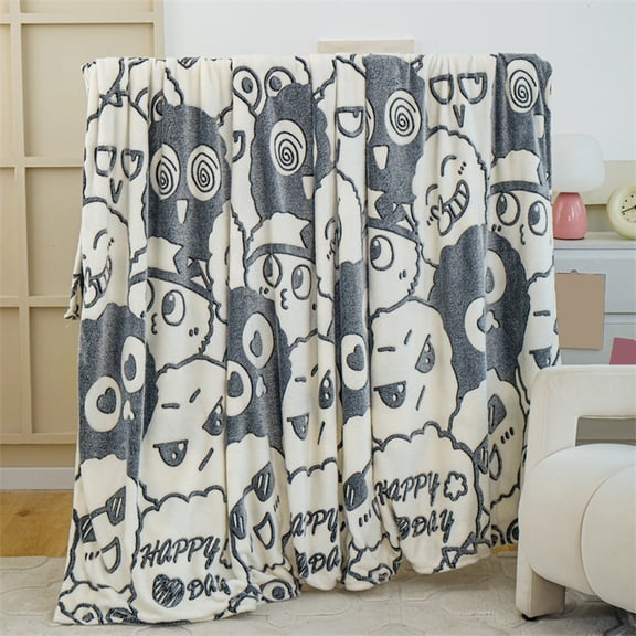 HHGBAD Thickened Snowflake Cloud Mink Velvet Blanket, Warm Comforting Nap Blanket, Cute Pattern Design for Bed or Sofa, Versatile Use for Travel or Play