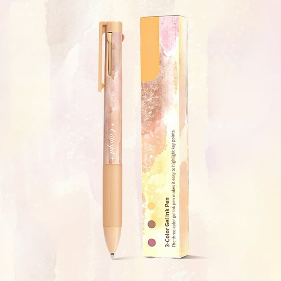 HHGBAD Three-Color Modular Gel Pen, Multi-Functional Click Action, Ergonomic Grip, 0.5mm Nib for Drawing, Notes, and Journaling