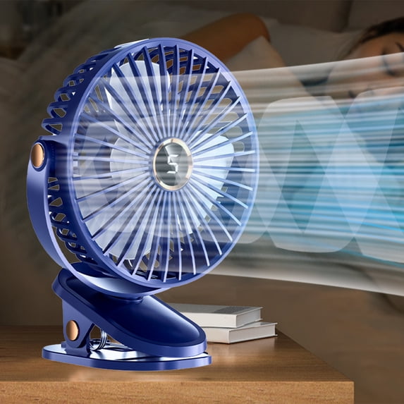 HHGBAD USB Portable Mini Fan - Elementary School Dorm Essential, Rechargeable Table Clip Fan with Digital Display, Silent Operation & Adjustable Speeds for Home & Office
