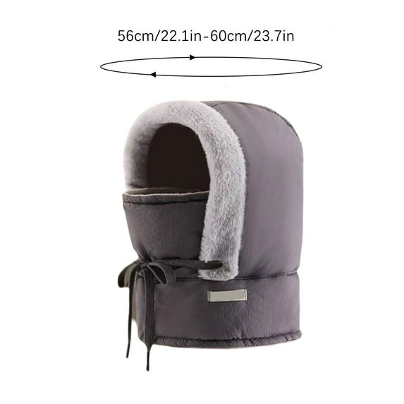 HHGBAD Unisex Warm Thick Lined Hat with Adjustable Strap, Integrated Face Mask, Windproof and Waterproof, Extended Neck Coverage, Ideal for Outdoor Activities, Winter Sports