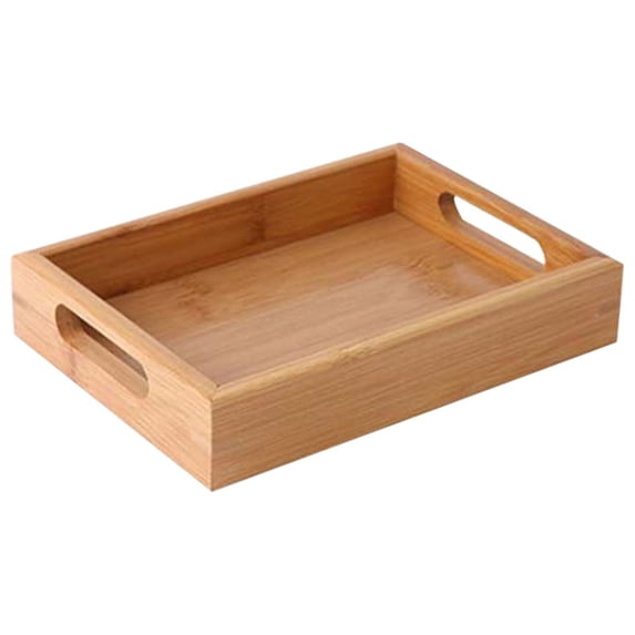 HHGBAD Versatile Wooden Serving Tray, Eco-Friendly Bamboo Design, Ideal for Appetizers, Drinks, Breakfast in Bed, Easy to Clean, Perfect for Parties and Gatherings