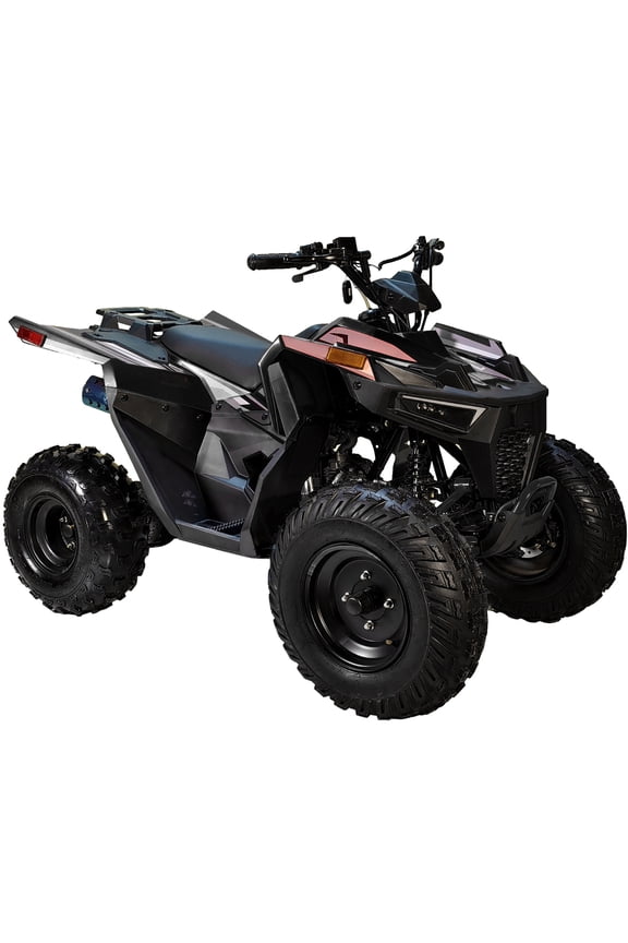 125cc ATV Quad 125cc ATV with Reverse, LED Lights, Big Wide Tires 4 Wheeler-Black