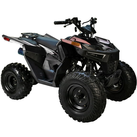 HHH 125cc ATV Quad 125cc ATV with Reverse, LED Lights, Big Wide Tires 4 Wheeler-Black