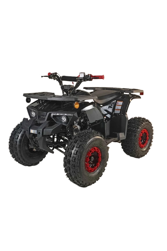 125cc ATV Quad 125cc ATV with Reverse, LED Lights, Big Wide Tires with Matching Rims 4 Wheeler-Red