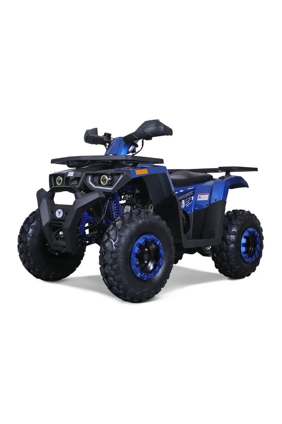 200cc ATV Upgraded RAPTOR 200 ATV Big Utility 4 wheeler quad with Automatic Transmission Reverse, LED Headlight, Matching Rims, Big 23/22 inches Wheels ( Blue )