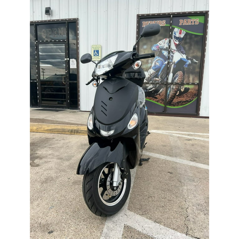 HHH 2023 Brand New Upgraded 49cc/ 50cc Gas Fully Automatic Scooter Moped  MP50-02 with Matching Trunk - Sporty Black color 