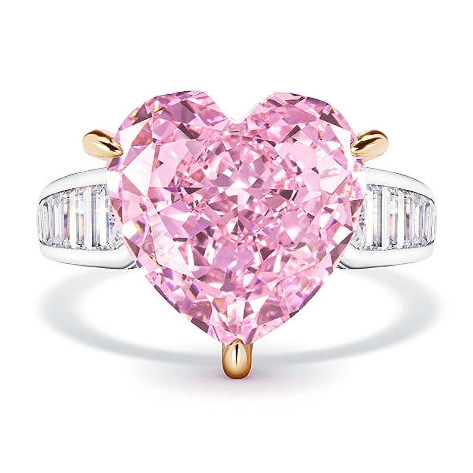 HHH 2025 New 925 Silver 11*11 Heart-Shaped Pink Diamond High Carbon ...