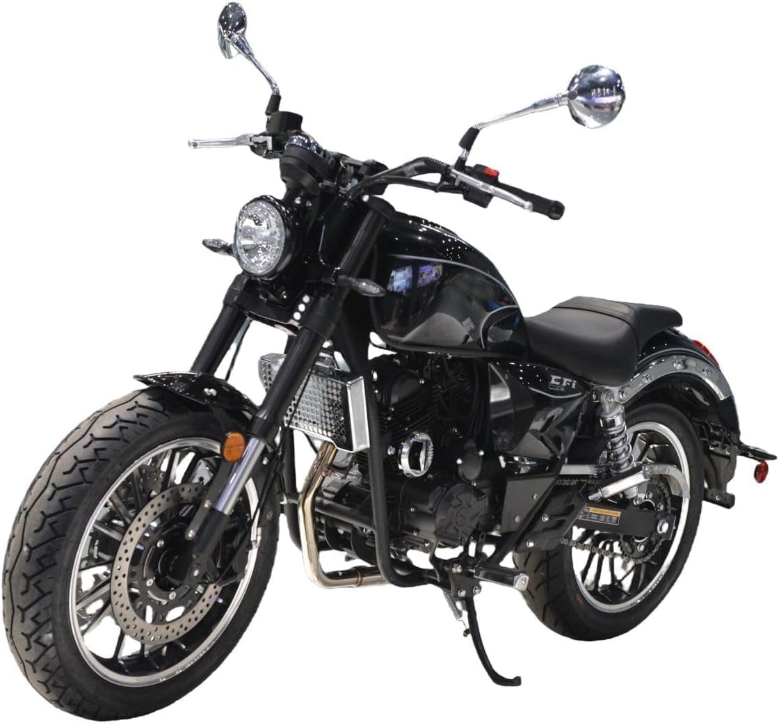 HHH 250cc Cruiser Motorcycle 6-Speed Manual Sport Transmission EFI Fuel Injection Motorcycle-Black