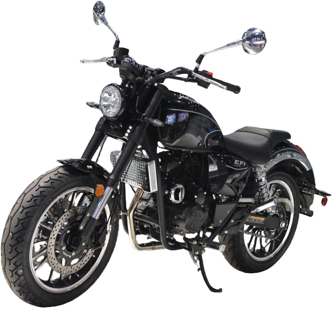 HHH 250cc Cruiser Motorcycle 6-Speed Manual Sport Transmission EFI Fuel Injection Motorcycle-Black
