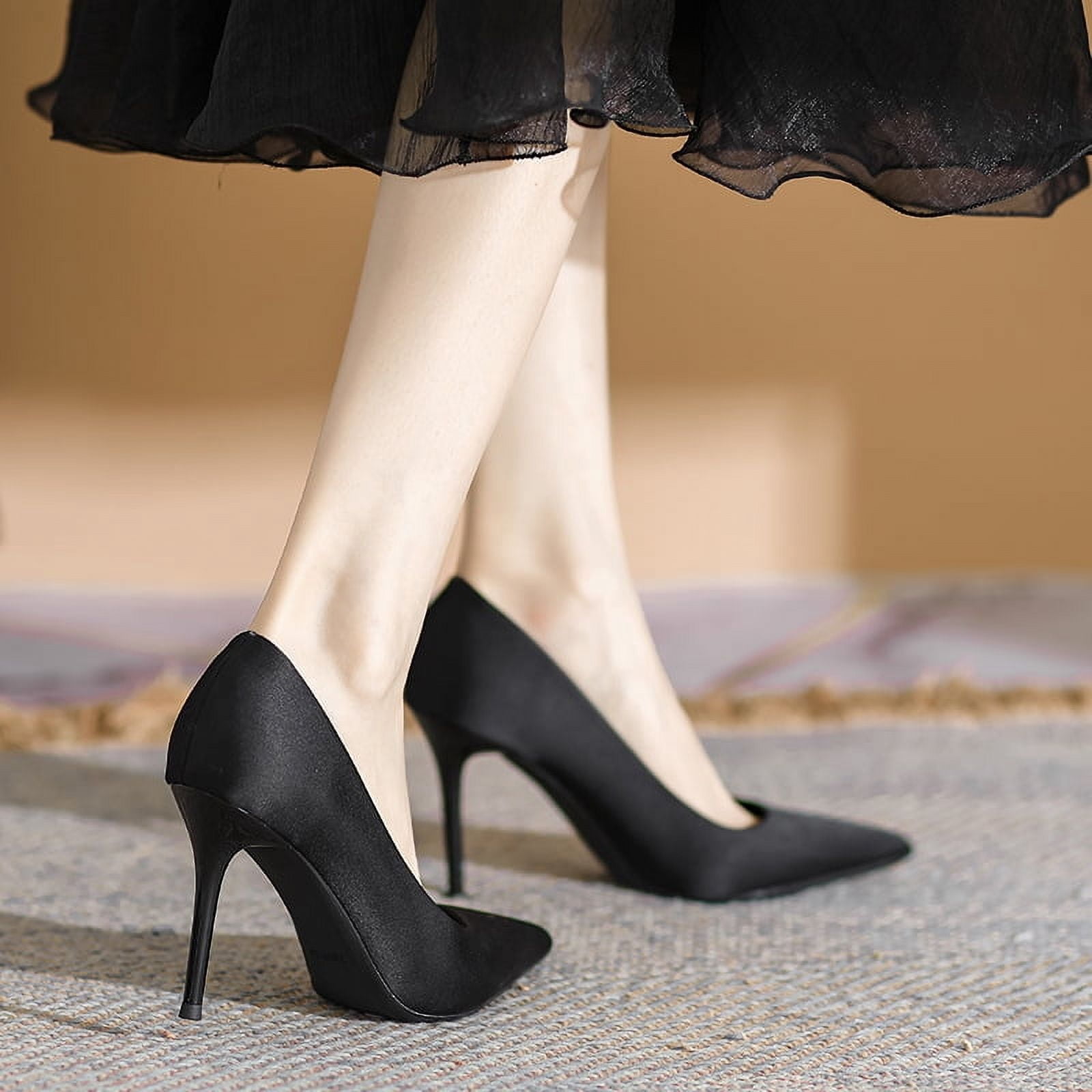 NEWBELLA Women's Pointed Toe Stiletto Pumps - Color Block High Heels For Dressy Occasions & Evening Wear
