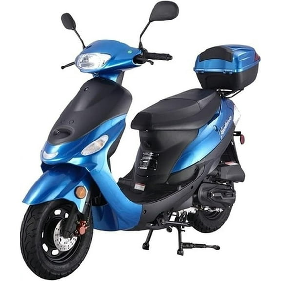 HHH Brand New Upgraded 49cc/ 50cc Gas Fully Automatic Scooter Moped MP50-02 with Matching Trunk - Sporty-Blue