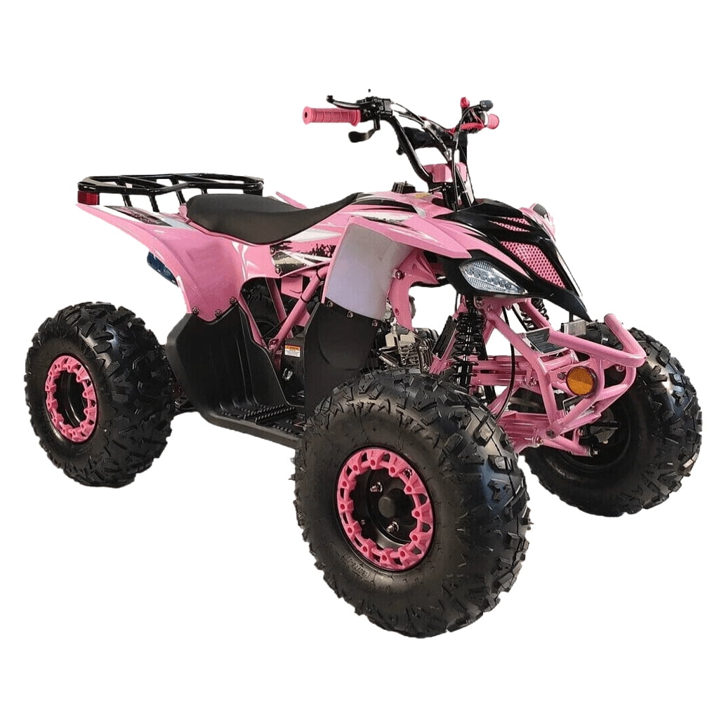 HHH Cheetah Sporty 125cc ATV with Reverse Remote Control Speed Limiter Big Tires-Pink