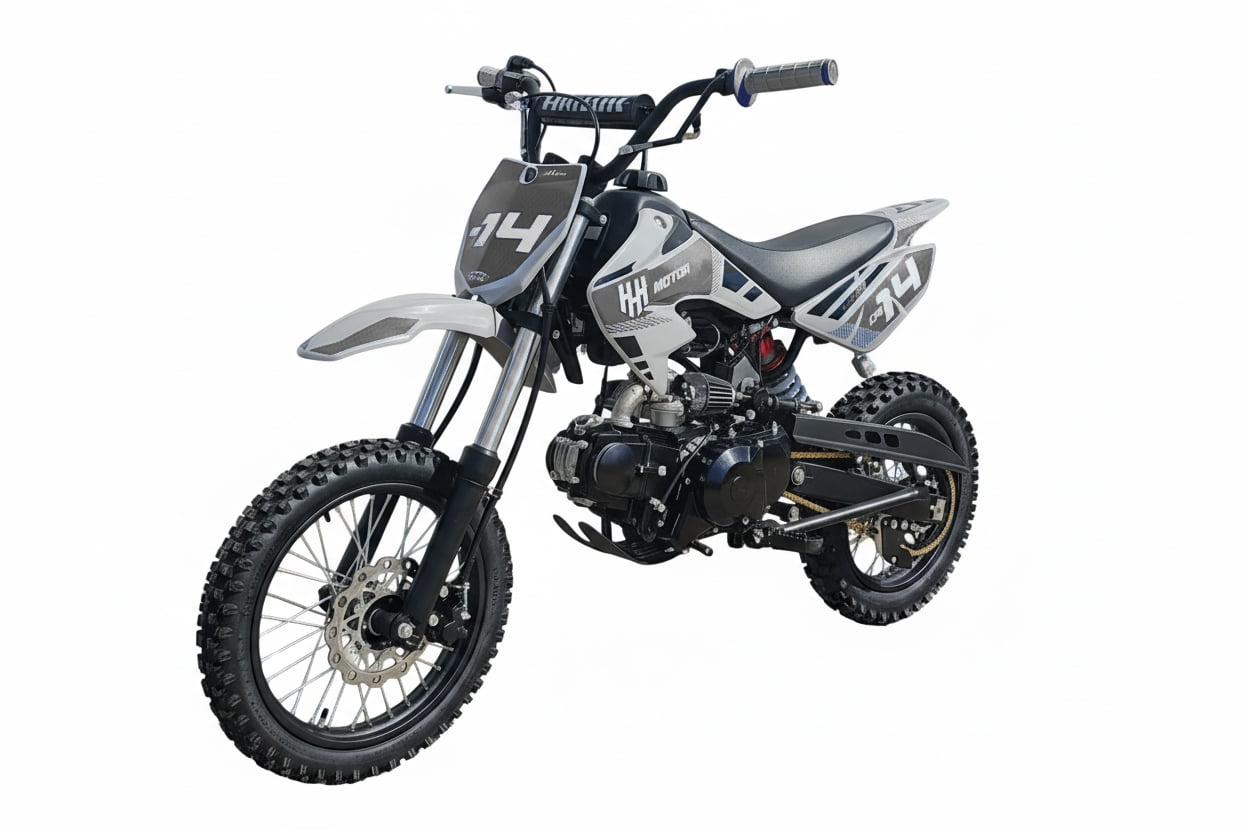HHH DB-14 DLX 110cc Dirt Bike Fully Automatic Off Road Pit Bike Gas bike Dirt bike for youth (Black)
