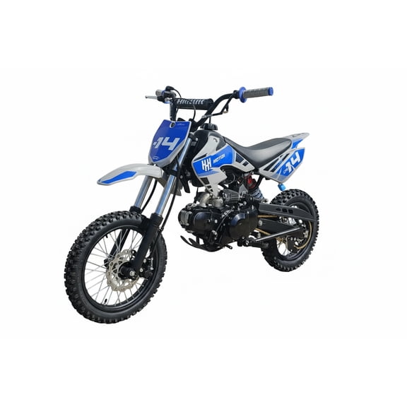 HHH DB-14 DLX 110cc Dirt Bike Fully Automatic Off Road Pit Bike Gas bike Dirt bike for youth (Blue)