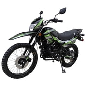 HHH Eagle 250 Motorcycle Gas Dual Sports 250cc Hawk Enduro Street Bike 5 Speed Manual Transmission Electric/Kick Start, Big 21"/18" Wheels, Front & Rear Hydraulic Disc Brakes-Green