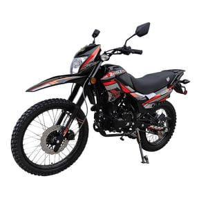 HHH Eagle 250 Motorcycle Gas Dual Sports 250cc Hawk Enduro Street Bike 5 Speed Manual Transmission Electric/Kick Start, Big 21"/18" Wheels, Front & Rear Hydraulic Disc Brakes-(Red)