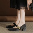 thumbnail image 2 of Women's High Heel Mary Jane Pumps - Chunky Heel Square Toe Closed Toe Work Party Shoes 2 of 9