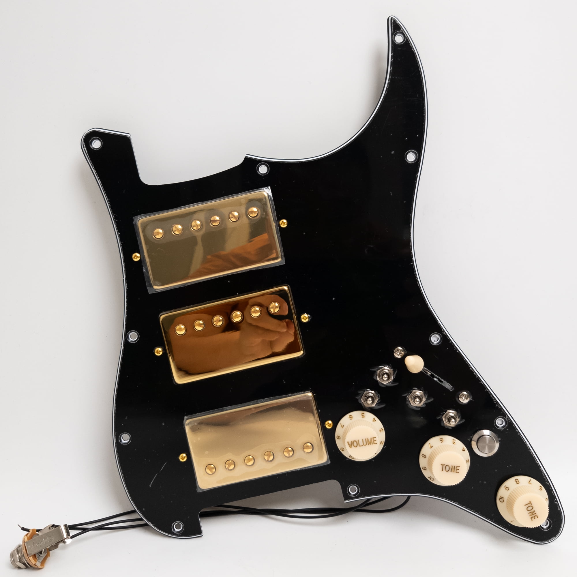 HHH Guitar Prewired Loaded Pickguard, With Alnico 5 Humbuckers Pickups, Coil Splitting, For Fender Strat Guitar