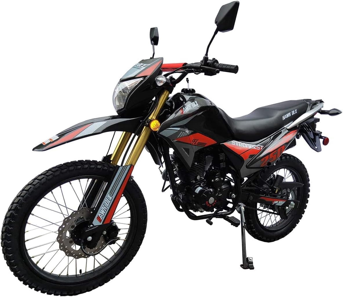 HHH Hawk Deluxe 250 EFI Electronic Fuel Injection 250cc Endure 6 Speed Transmission Bike-Red