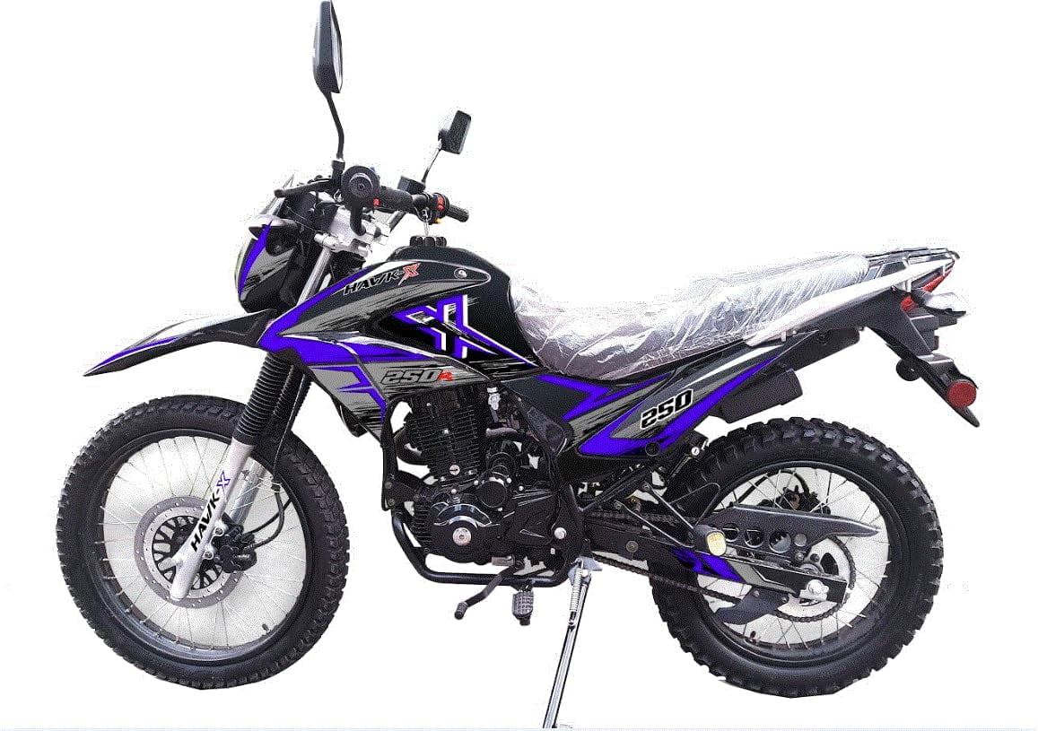 HHH Hawk Enduro 250 EFI Upgraded 6 Speed Transmission 250cc Motorcycle Bike-Blue