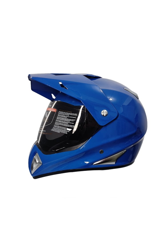 Helmet for Adults Strong Helmet ATV Dirtbike Motorcross Moped Scooter Motorcycle Helmet Full Face with Visor, DOT Certified, Flip-Up Visor ( Blue ) ( Small )