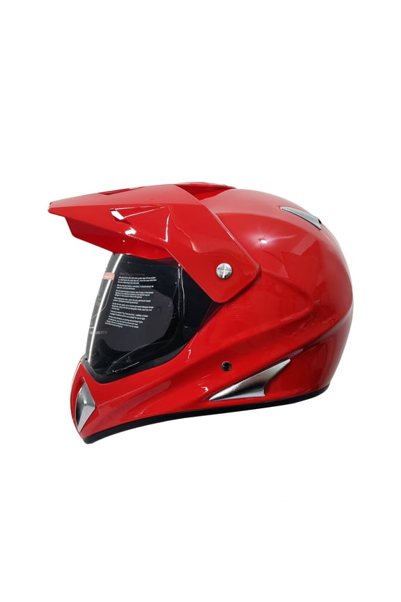 Helmet for Adults Strong Helmet ATV Dirtbike Motorcross Moped Scooter Motorcycle Helmet Full Face with Visor, DOT Certified, Flip-Up Visor ( Red ) ( Large )
