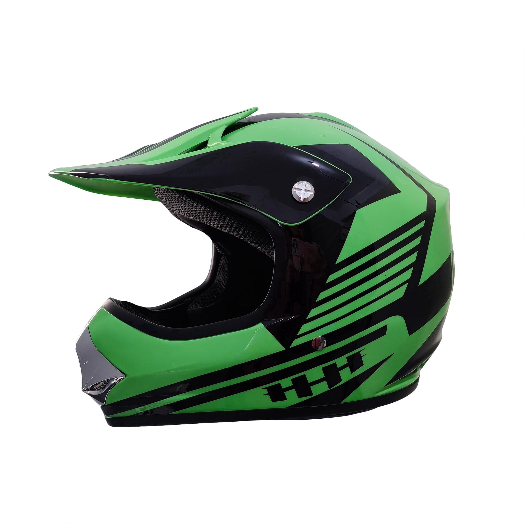 HHH Helmet Kids Teen Dirt Bike Safety Standard DOT Certified (Green Medium)