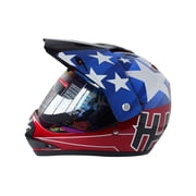 HHH Helmet for Youth and Kids, Full Face with Visor, Dirt Bike Safety Standard DOT Certified-Blue-USA-Small