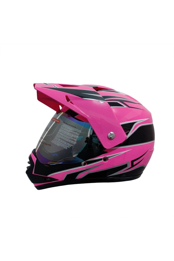 Helmet for Youth and Kids, Full Face with Visor, Dirt Bike Safety Standard DOT Certified-Pink-X-Large