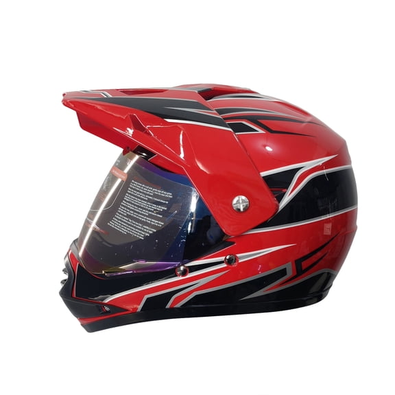 HHH Helmet for Youth and Kids, Full Face with Visor, Mini Bike, ATVs, Dirtbikes, Motocross Off Road Dirt Bike Helmet Safety Standard DOT Certified ( RED ) ( XLarge )