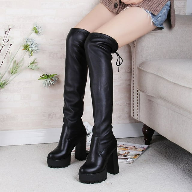 HHH OvertheKnee Elastic HighHeeled Thigh Boot 2024 Autumn and Winter