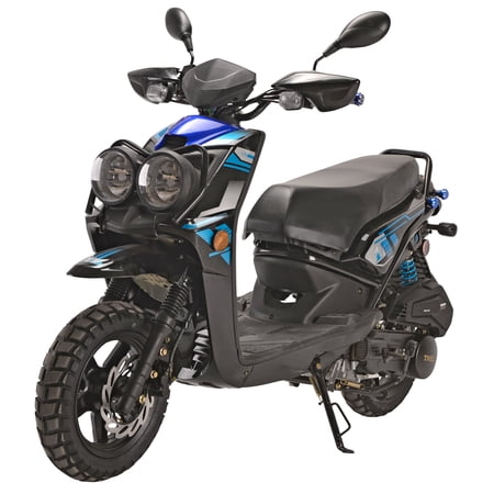 HHH Rocket 150 Moped Street Gas Scooter 150cc Motorcycle Automatic Adult Bike with 12 inch Aluminum Wheels (Blue)