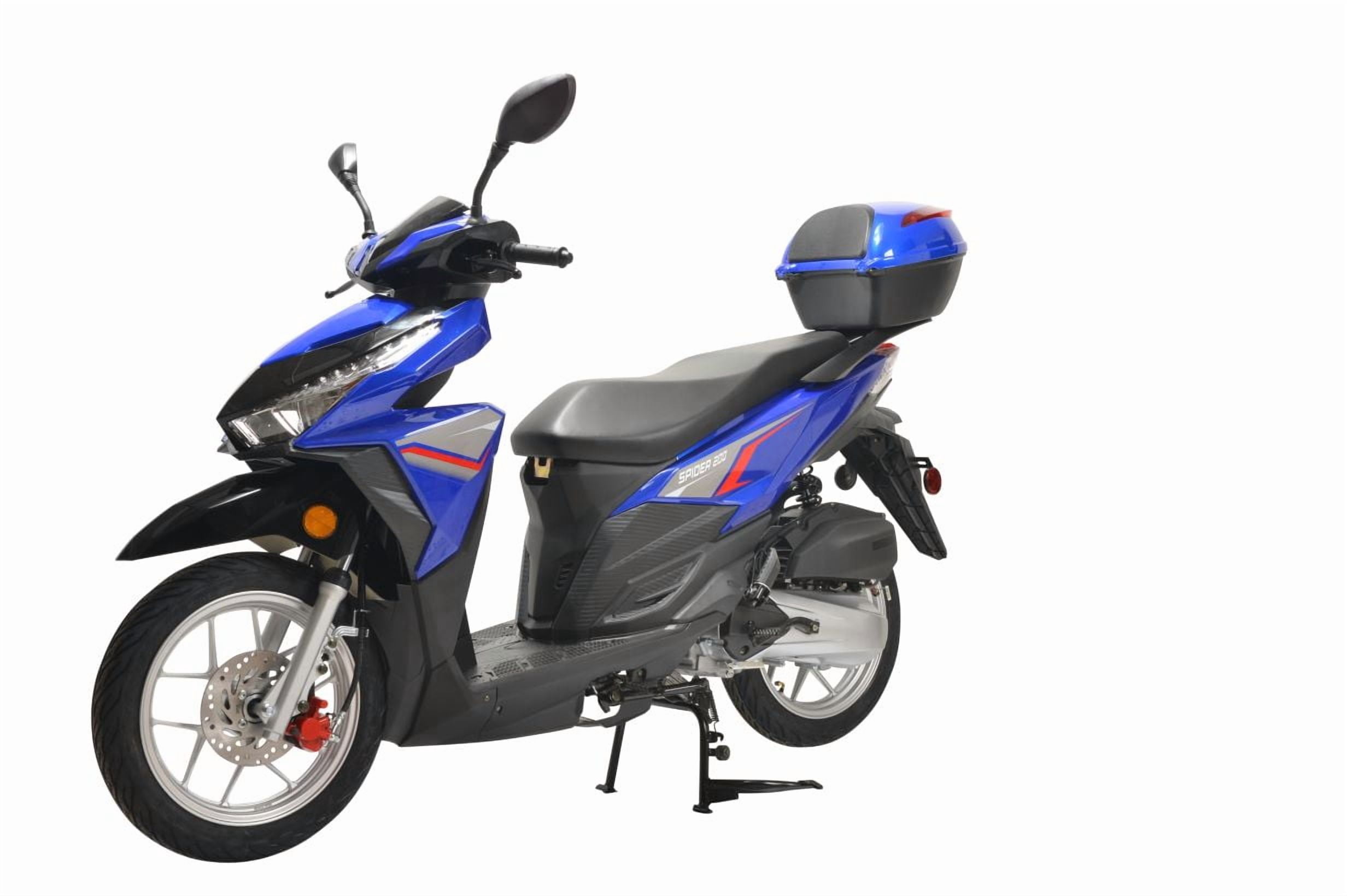 HHH Spider 200 Scooter EFI Fuel Injected Street Legal Scooter with 14" Rims-(Blue)