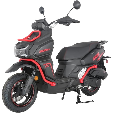 HHH Tank 200 King Kong Scooter New Limited Edition–EFI Fuel Injected with Digital LCD Speedometer Street Moped California Approved-Black