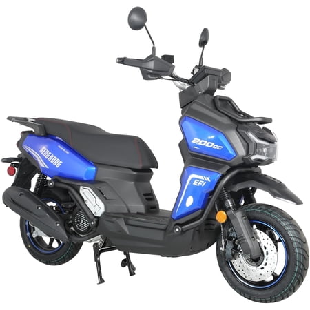 HHH Tank 200 King Kong Scooter New Limited Edition–EFI Fuel Injected with Digital LCD Speedometer Street Moped California Approved (Blue)