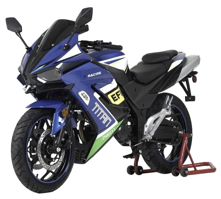 HHH Titan250 EFI 250cc Motorcycle Manual Transmission 6 Speed Sport Deluxe EFI Alloy Rims (Blue)