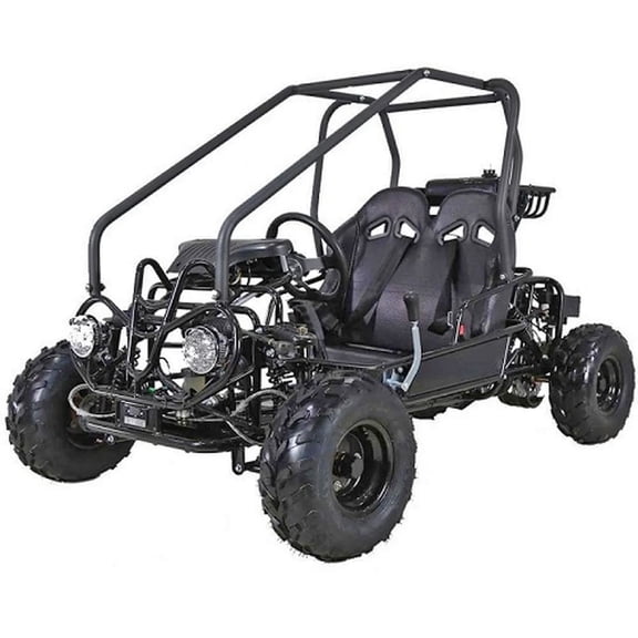 HHH UPGRADED GK110 110cc Go-Kart 4-Stroke Fully Automatic Gas 110cc Go-Kart with LED Lights, Reverse and 7 inch Tires ( Black color )