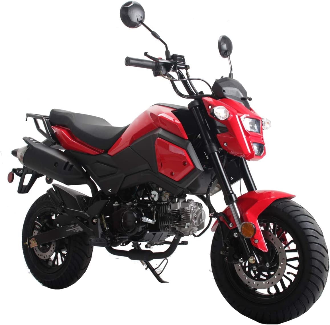 HHH Upgraded New 125cc Motorcycle Bike VADER 125 HELLCAT Dual Sports 125cc Motorcycle Bike Youth Adults Gas Motorcycle Big Headlights ( RED )