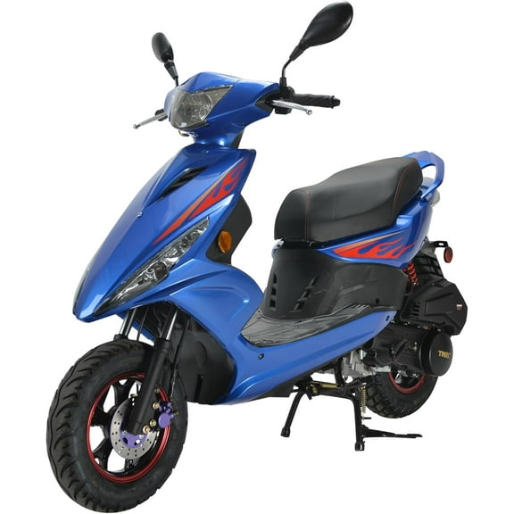 HHH Wave 150cc Fully Automatic Gas Street Scooter Moped for Adults 150cc Street Bike with 10" Aluminum Wheels - Blue