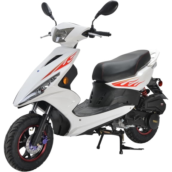 HHH New Wave 150cc Fully Automatic Gas Street Scooter Moped for Adults 150cc Street Bike with 10" Aluminum Wheels ( White )
