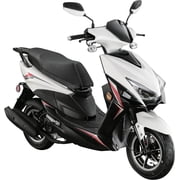 HHH X18 150cc Scooter Street Motorcycle Gas Moped 150cc Adult Bike with 10 inch Aluminum Wheels-White